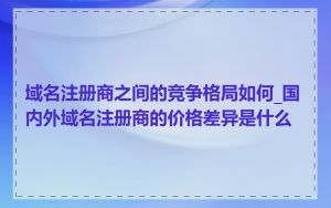 域名注册商之间的竞争格局如何_国内外域名注册商的价格差异是什么