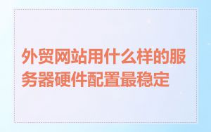 外贸网站用什么样的服务器硬件配置最稳定