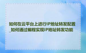 如何在云平台上进行IP地址转发配置_如何通过编程实现IP地址转发功能