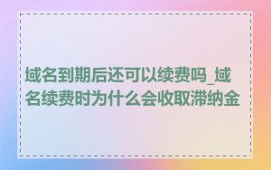 域名到期后还可以续费吗_域名续费时为什么会收取滞纳金