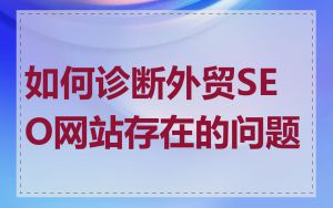 如何诊断外贸SEO网站存在的问题