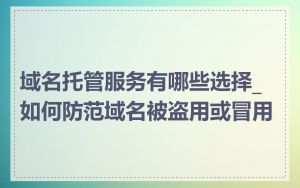 域名托管服务有哪些选择_如何防范域名被盗用或冒用