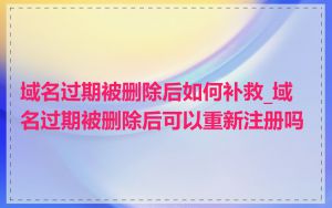 域名过期被删除后如何补救_域名过期被删除后可以重新注册吗