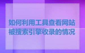 如何利用工具查看网站被搜索引擎收录的情况