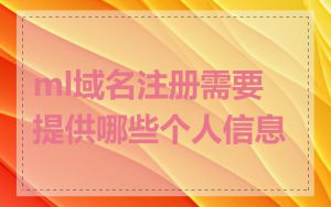 ml域名注册需要提供哪些个人信息