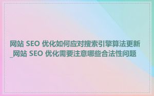 网站 SEO 优化如何应对搜索引擎算法更新_网站 SEO 优化需要注意哪些合法性问题