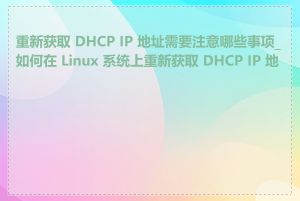 重新获取 DHCP IP 地址需要注意哪些事项_如何在 Linux 系统上重新获取 DHCP IP 地址