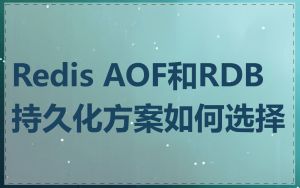 Redis AOF和RDB持久化方案如何选择