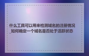 什么工具可以用来检测域名的注册情况_如何确定一个域名是否处于活跃状态