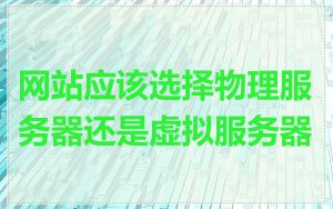 网站应该选择物理服务器还是虚拟服务器