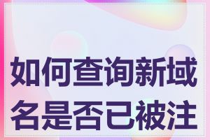 如何查询新域名是否已被注册