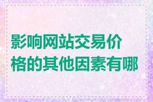 影响网站交易价格的其他因素有哪些