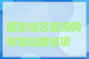 国家域名查询网有哪些服务项目