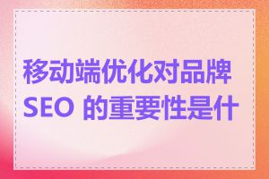 移动端优化对品牌 SEO 的重要性是什么