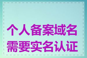 个人备案域名需要实名认证吗