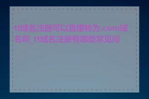 tt域名注册可以直接转为.com域名吗_tt域名注册有哪些常见问题