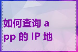 如何查询 app 的 IP 地址