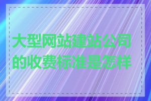 大型网站建站公司的收费标准是怎样的