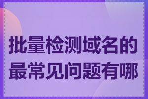 批量检测域名的最常见问题有哪些