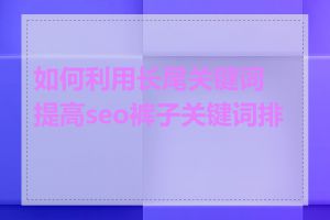 如何利用长尾关键词提高seo裤子关键词排名