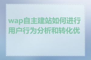 wap自主建站如何进行用户行为分析和转化优化