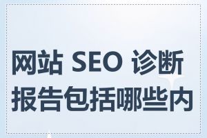 网站 SEO 诊断报告包括哪些内容