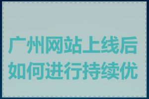 广州网站上线后如何进行持续优化