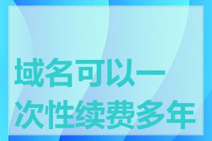 域名可以一次性续费多年吗