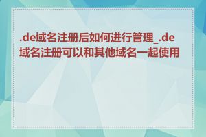 .de域名注册后如何进行管理_.de域名注册可以和其他域名一起使用吗