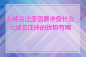 lc域名注册需要准备什么_lc域名注册的优势有哪些