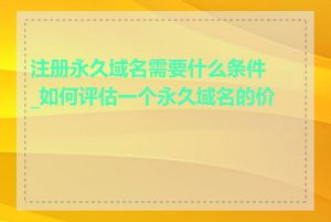 注册永久域名需要什么条件_如何评估一个永久域名的价值