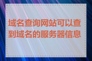 域名查询网站可以查到域名的服务器信息吗