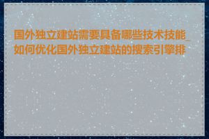 国外独立建站需要具备哪些技术技能_如何优化国外独立建站的搜索引擎排名