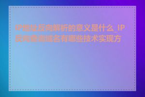 IP地址反向解析的意义是什么_IP反向查询域名有哪些技术实现方式