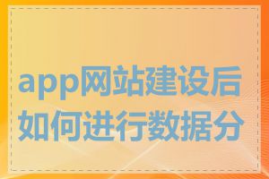 app网站建设后如何进行数据分析