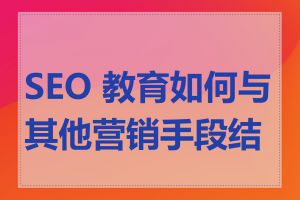 SEO 教育如何与其他营销手段结合