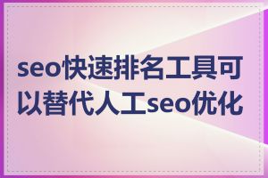 seo快速排名工具可以替代人工seo优化吗