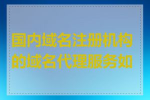 国内域名注册机构的域名代理服务如何