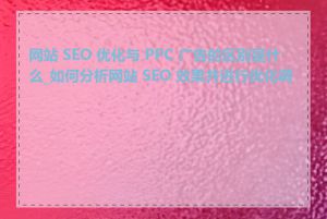 网站 SEO 优化与 PPC 广告的区别是什么_如何分析网站 SEO 效果并进行优化调整