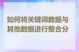 如何将关键词数据与其他数据进行整合分析