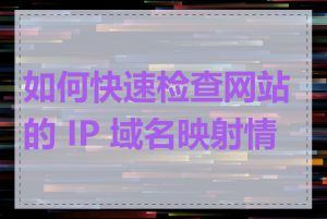 如何快速检查网站的 IP 域名映射情况