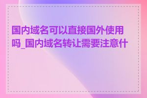 国内域名可以直接国外使用吗_国内域名转让需要注意什么