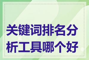 关键词排名分析工具哪个好用