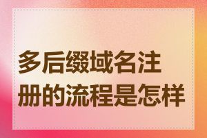 多后缀域名注册的流程是怎样的