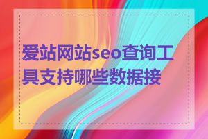 爱站网站seo查询工具支持哪些数据接口