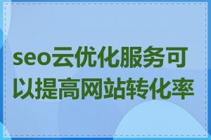 seo云优化服务可以提高网站转化率吗