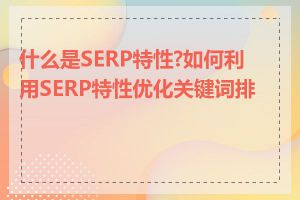 什么是SERP特性?如何利用SERP特性优化关键词排名