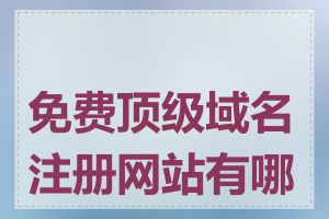 免费顶级域名注册网站有哪些