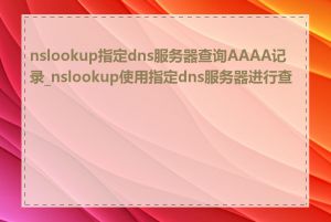 nslookup指定dns服务器查询AAAA记录_nslookup使用指定dns服务器进行查询