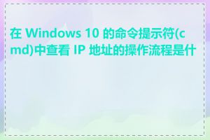 在 Windows 10 的命令提示符(cmd)中查看 IP 地址的操作流程是什么